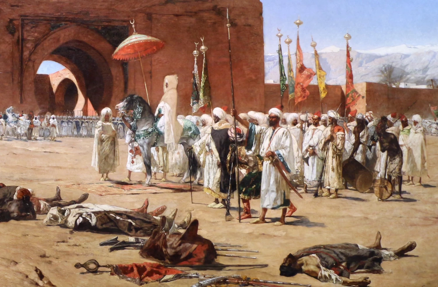 Jean - Joseph Benjamin, Constant, Gli ultimi ribelli, una scena della storia marocchina, 1880, Musée d'Orsay, Parigi, dettaglio